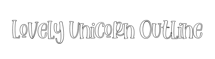 Lovely Unicorn Outline  Free Fonts Download