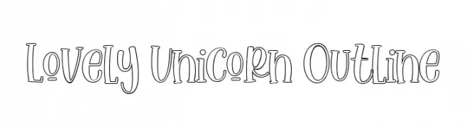 Lovely Unicorn Outline  Frei Schriftart Herunterladen