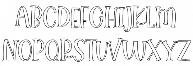 Lovely Unicorn Outline Fuentes MAYÚSCULAS