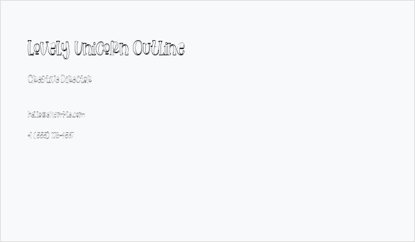 Lovely Unicorn Outline Business Card