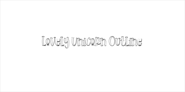 Lovely Unicorn Outline Logo