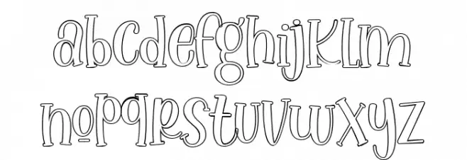 Lovely Unicorn Outline फ़ॉन्ट लोअरकेस