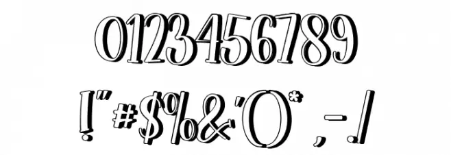 Lovely Unicorn Shadow Font OTHER CHARS