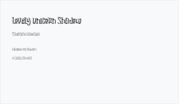 Lovely Unicorn Shadow Business Card