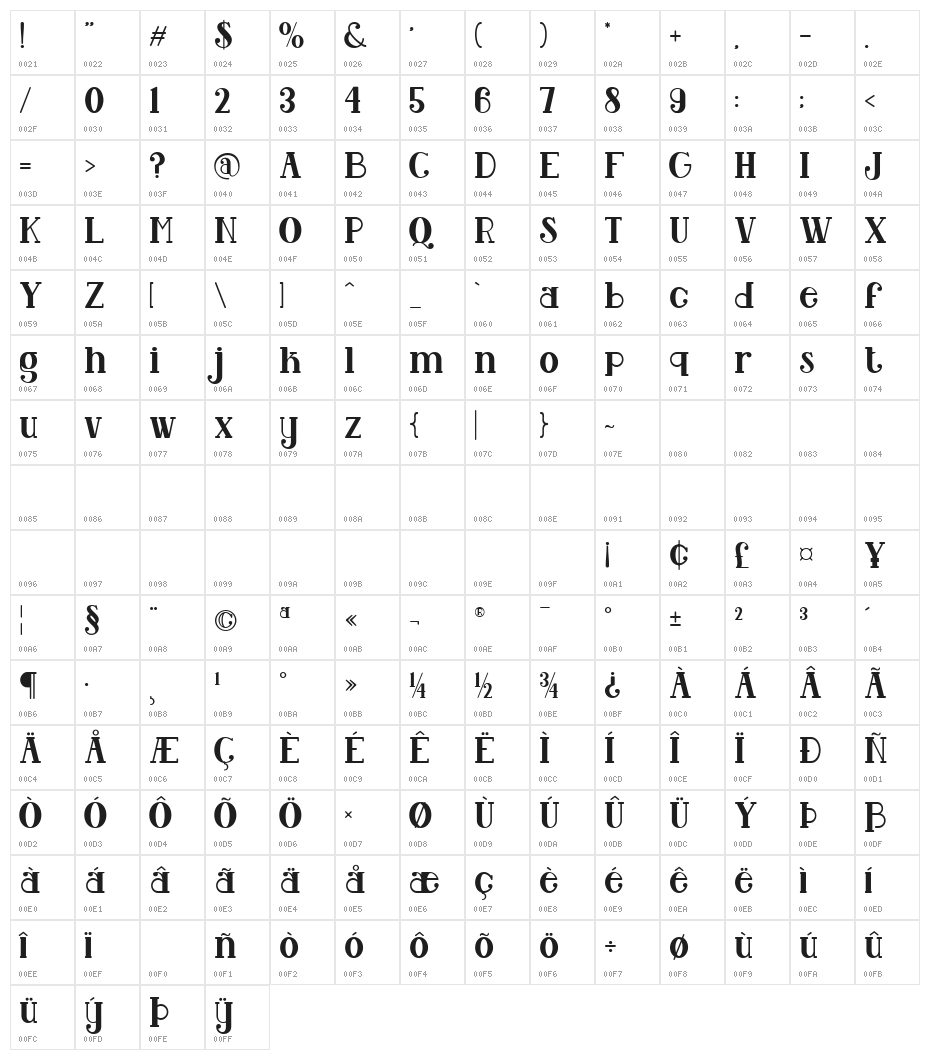 Lovely Valentine Regular Character Map