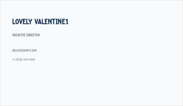 Lovely Valentine1 Business Card