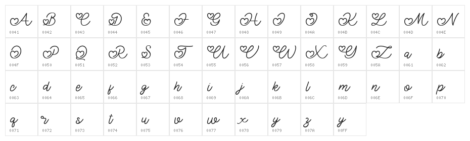 Lovely Valentine Character Map