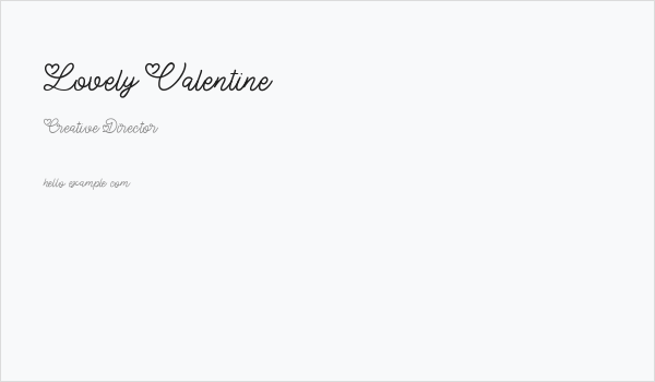 Lovely Valentine Business Card