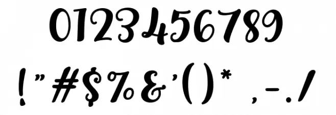 Lovely Yollandy Font OTHER CHARS