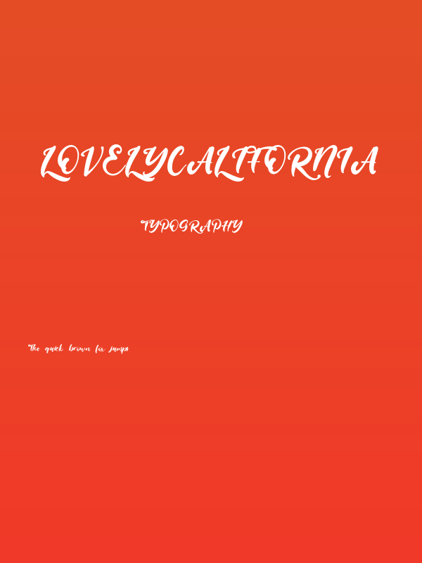 LovelyCalifornia Poster