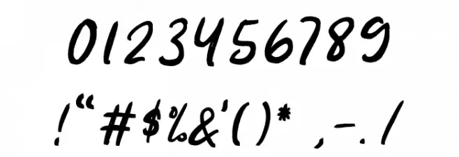 LovelyDayRegular Font OTHER CHARS