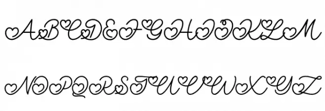 LovelyValentine Font Litere mari
