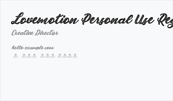 Lovemotion Personal Use Regular Business Card
