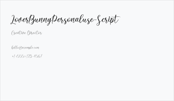 LoverBunnyPersonaluse-Script Business Card