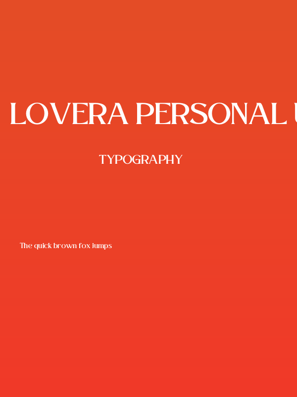 Lovera Personal Use Poster