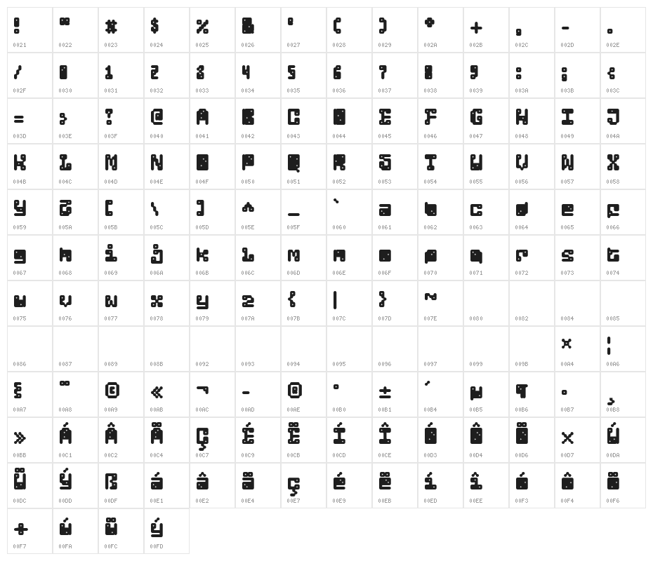 LoverboiSilhouette-Regular Character Map