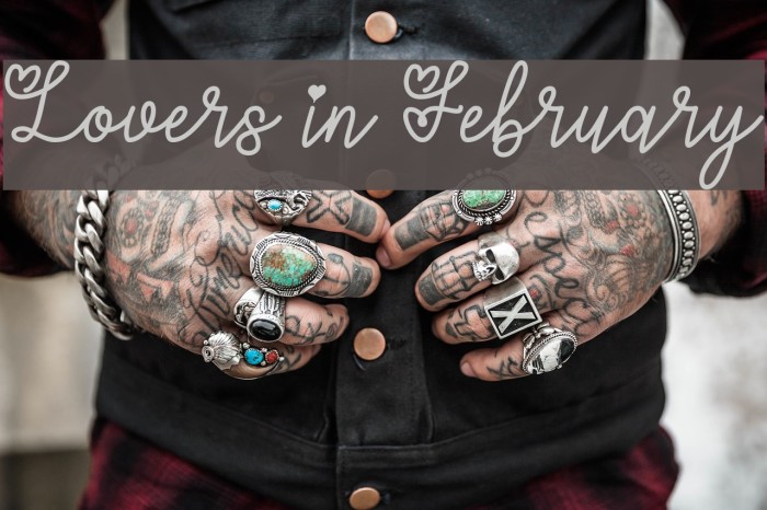Lovers in February Font examples