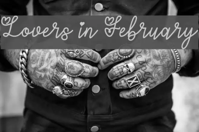 Lovers in February Font examples