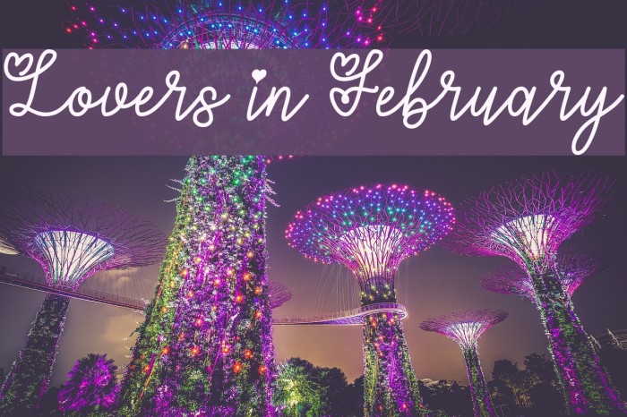 Lovers in February Font examples