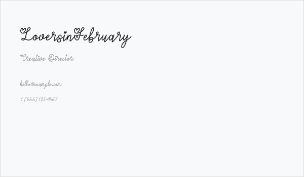 LoversinFebruary Business Card