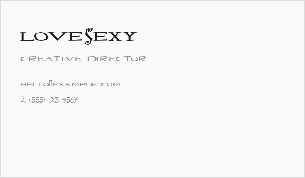 Lovesexy Business Card
