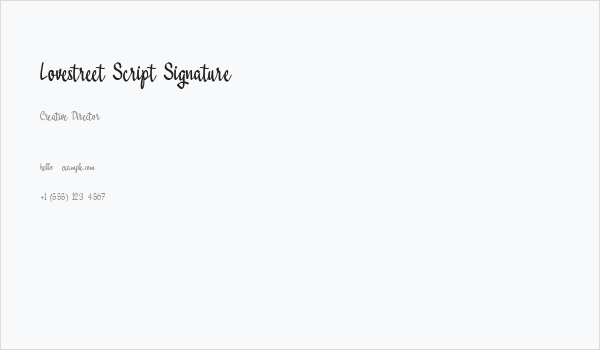 Lovestreet Script Signature Business Card