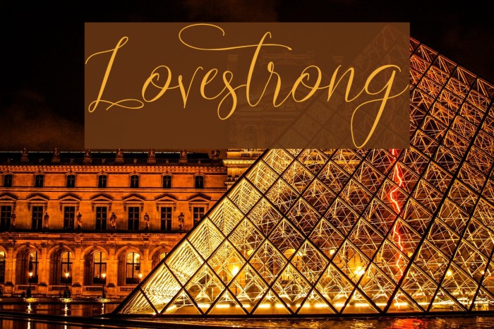 Lovestrong Font examples
