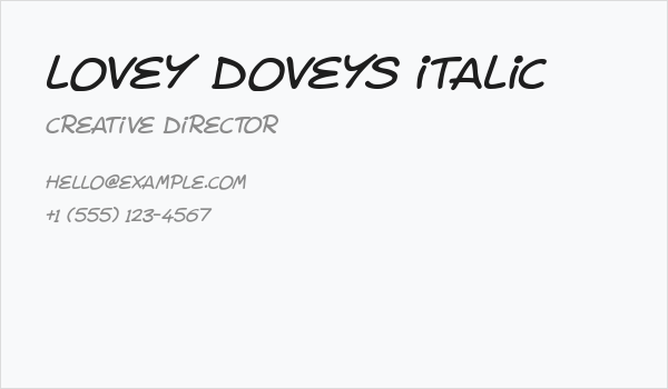 Lovey Doveys Italic Business Card