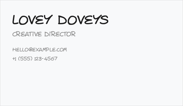 Lovey Doveys Business Card