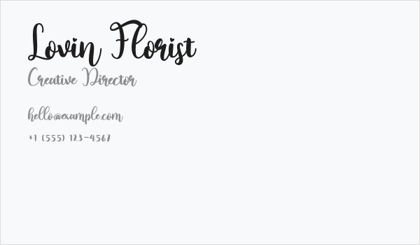 Lovin Florist Business Card
