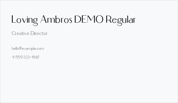 Loving Ambros DEMO Regular Business Card