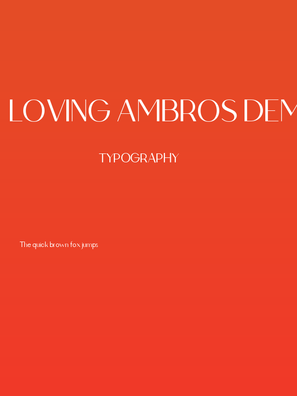 Loving Ambros DEMO Regular Poster