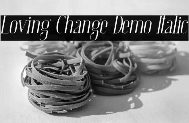 Loving Change Demo Italic Font examples
