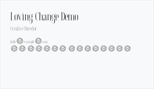 Loving Change Demo Business Card