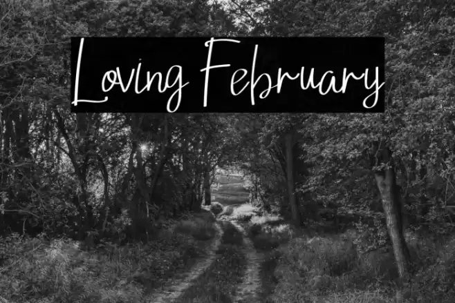 Loving February फ़ॉन्ट examples