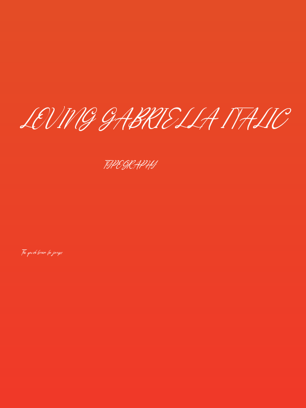 Loving Gabriella Italic Poster