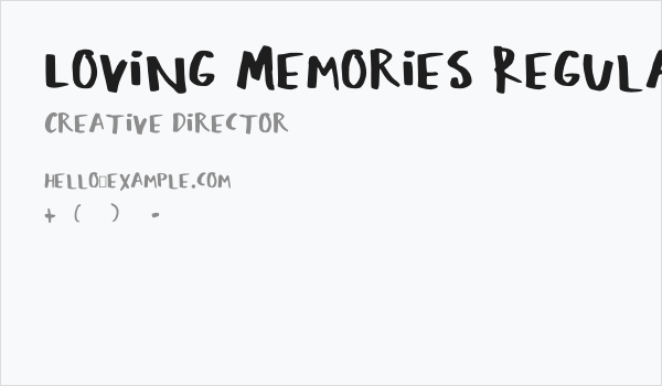 Loving Memories Regular Business Card