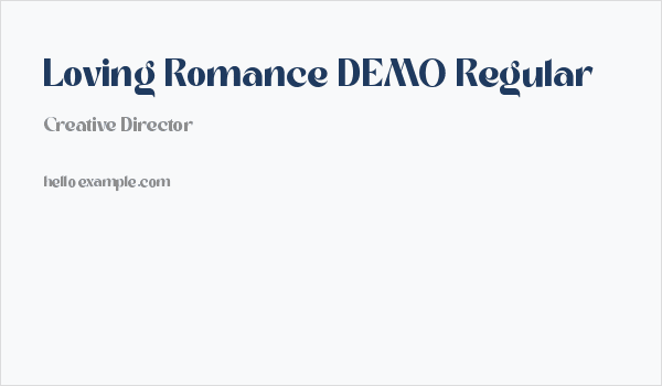 Loving Romance DEMO Regular Business Card