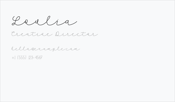 Lovlia Business Card