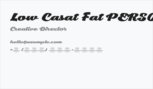 Low Casat Fat PERSONAL USE Business Card