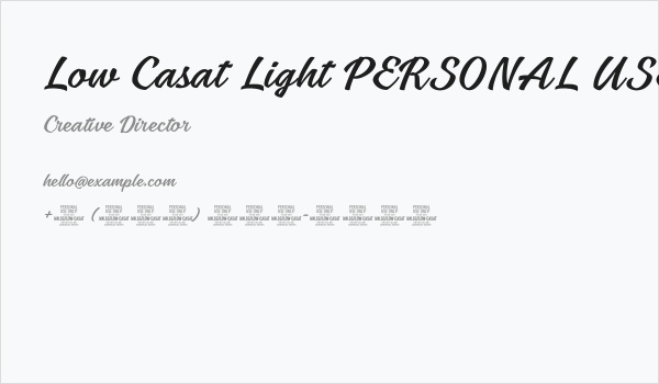 Low Casat Light PERSONAL USE Business Card