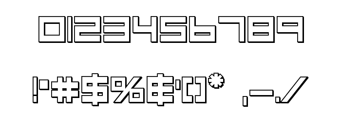 Low Gun Screen Bold 3D Font OTHER CHARS