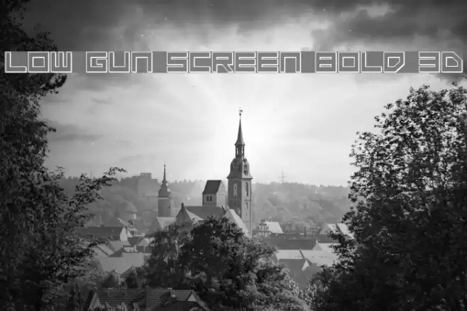 Low Gun Screen Bold 3D Шрифта examples