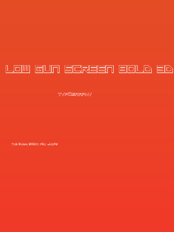 Low Gun Screen Bold 3D Poster