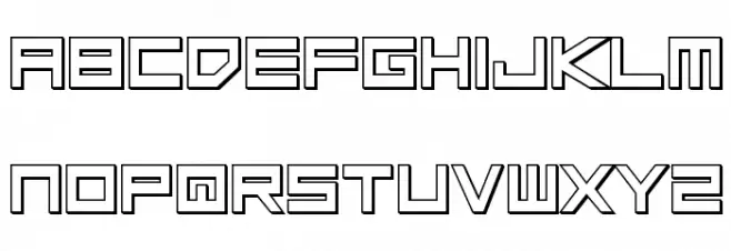 Low Gun Screen Bold 3D Шрифта строчной