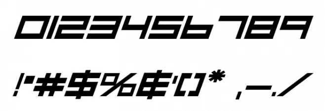 Low Gun Screen Bold ExpItalic Font OTHER CHARS