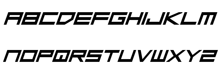 Low Gun Screen Bold ExpItalic Font LOWERCASE