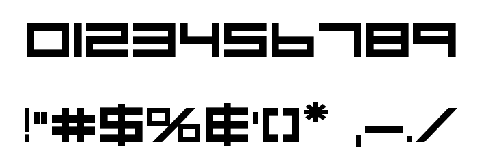Low Gun Screen Bold Expanded Font OTHER CHARS