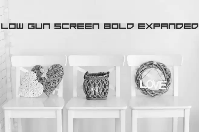 Low Gun Screen Bold Expanded Font examples