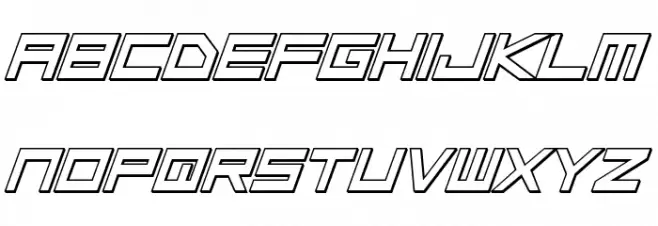 Low Gun Screen Bold Italic 3D Шрифта ВЕРХНИЙ